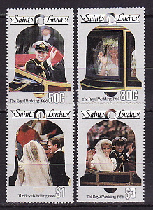 Сент-Люсия, 1986, Королевская свадьба, Униформа, 4 марки